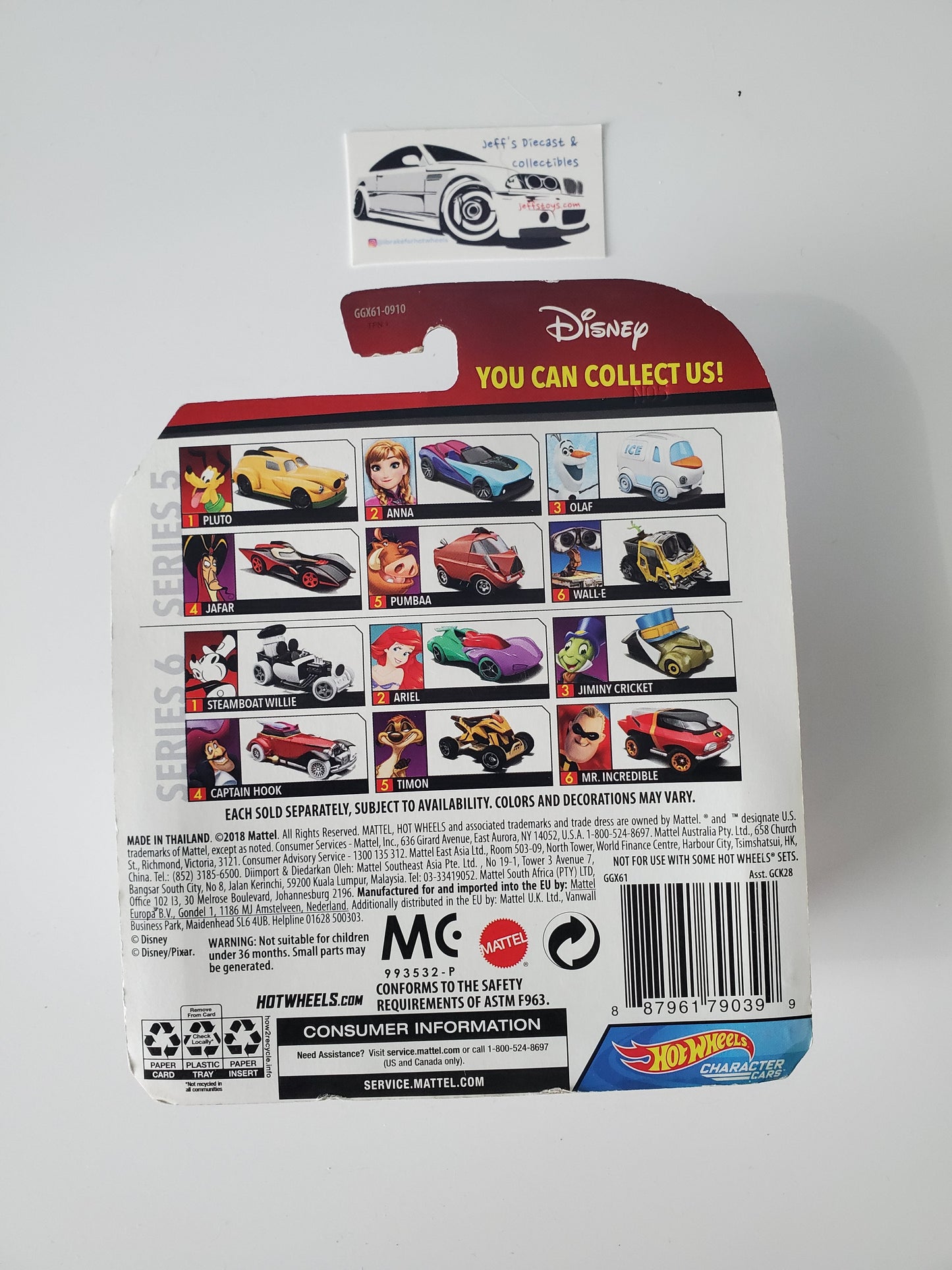 Disney Hot Wheels Character Cars - Captain Hook