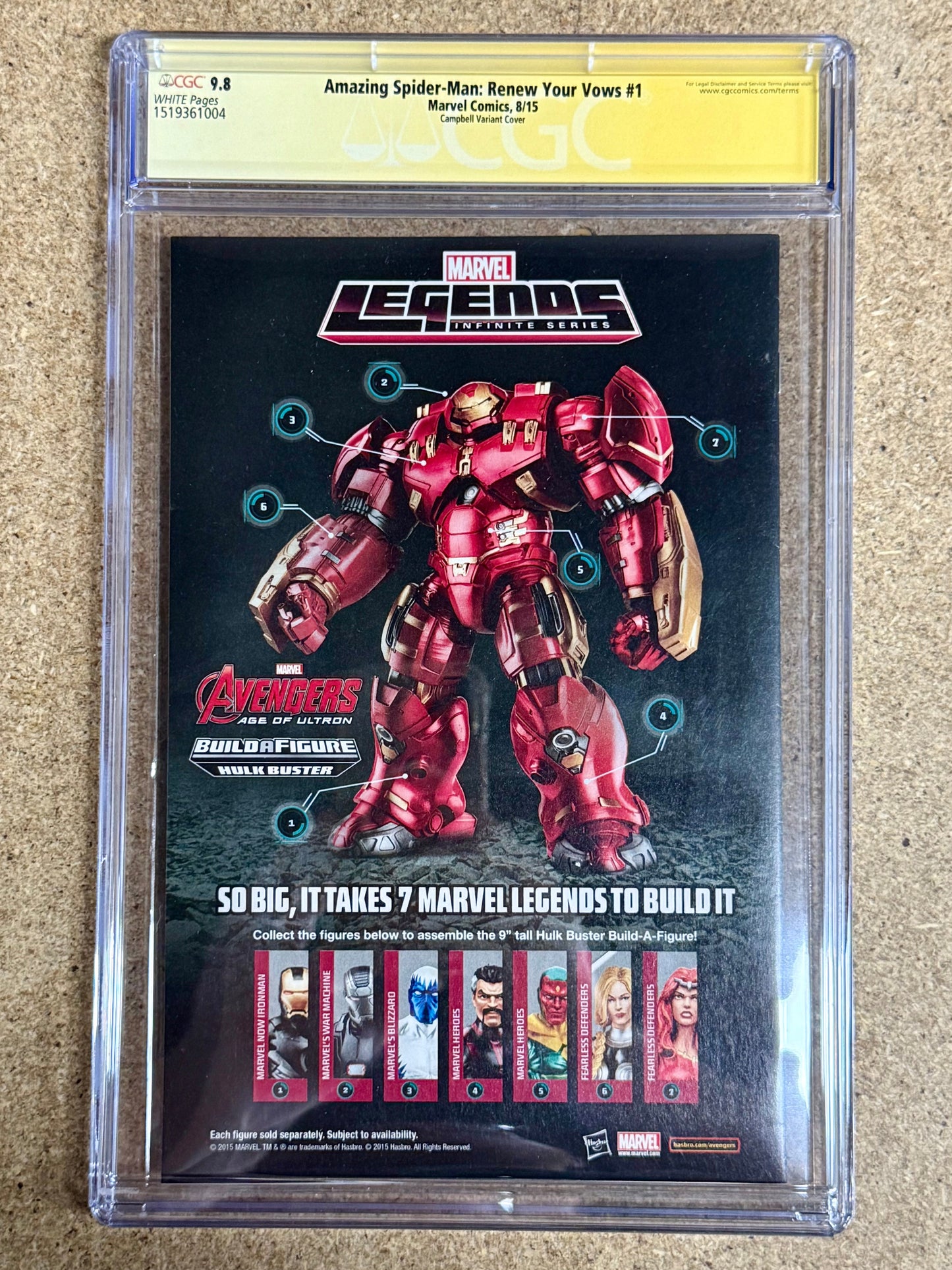 Amazing Spider-Man Renew Your Vows #1 CGC SS 9.8 Signed J Scott Campbell & Dan Slott 1:50 Variant