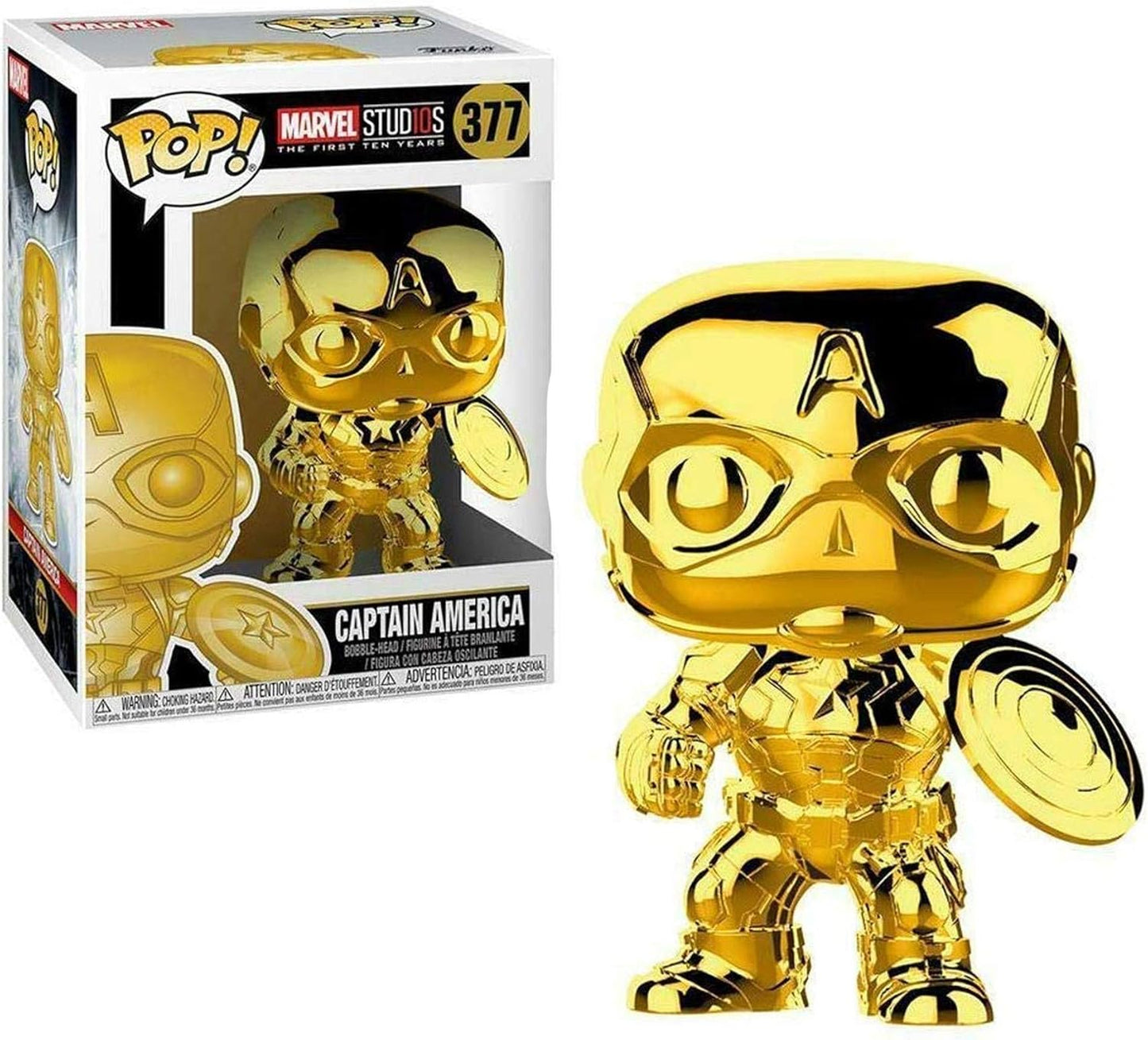 Marvel Funko Pop! - Marvel Studios 10 - Captain America (Gold Chrome)
