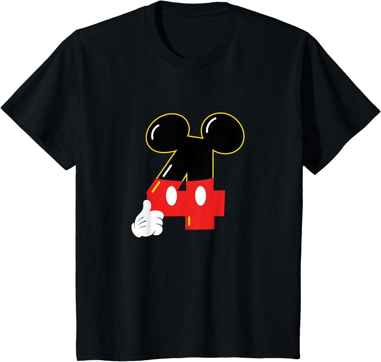 Disney T-Shirt - Mickey Numbers 4 Fourth 4th Birthday Party Gift
