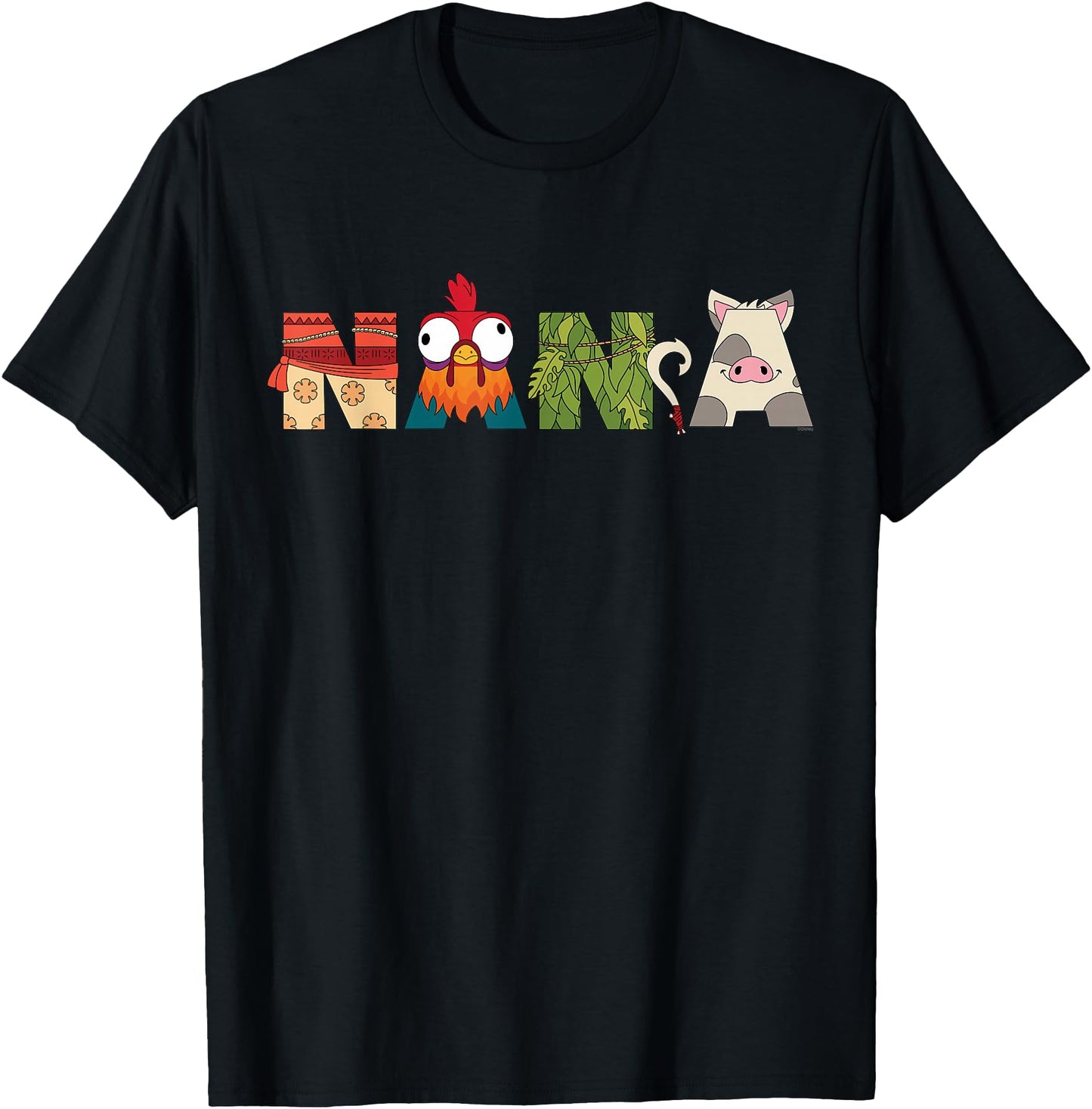 Disney T-Shirt - Moana Letters Nana Grandma Gift Family Trip Vacation