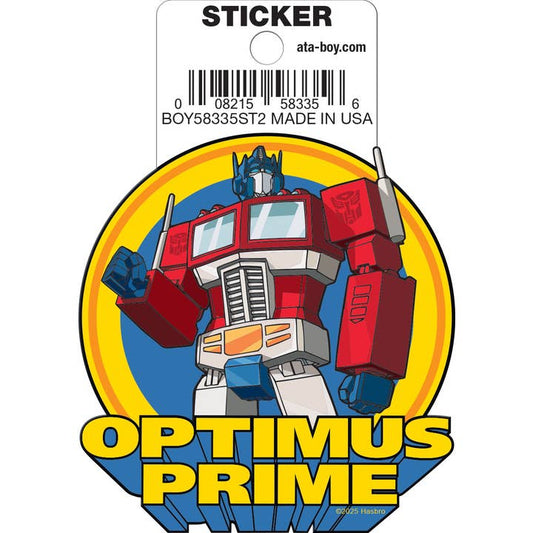 Transformers Optimus Prime On Blue Die Cut Vinyl Sticker