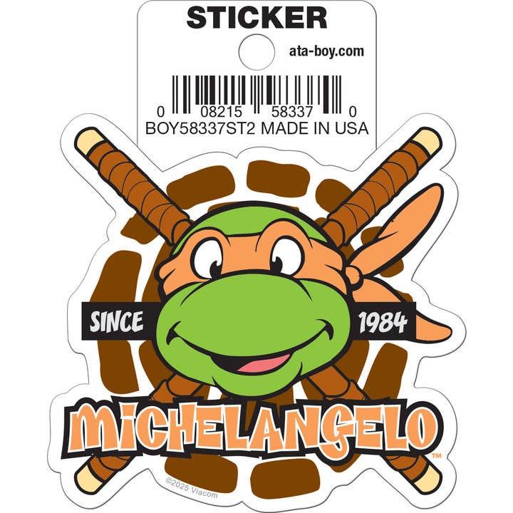 TMNT Michelangelo Head Die Cut Vinyl Sticker