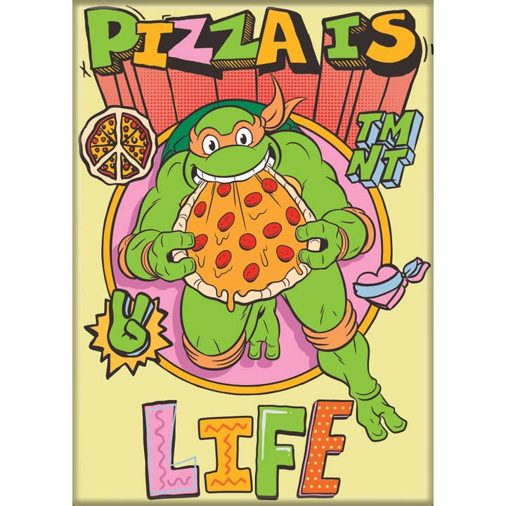 TMNT Mikey Pizza Is Life Magnet