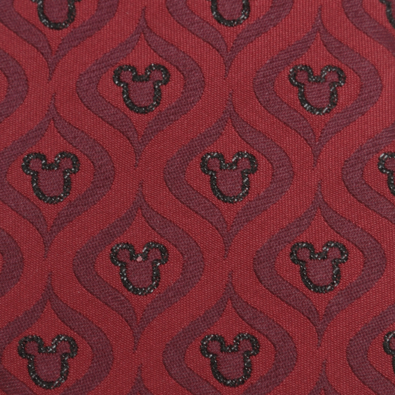 Disney Mickey Mouse Holiday Metallic Black Silk Men's Tie