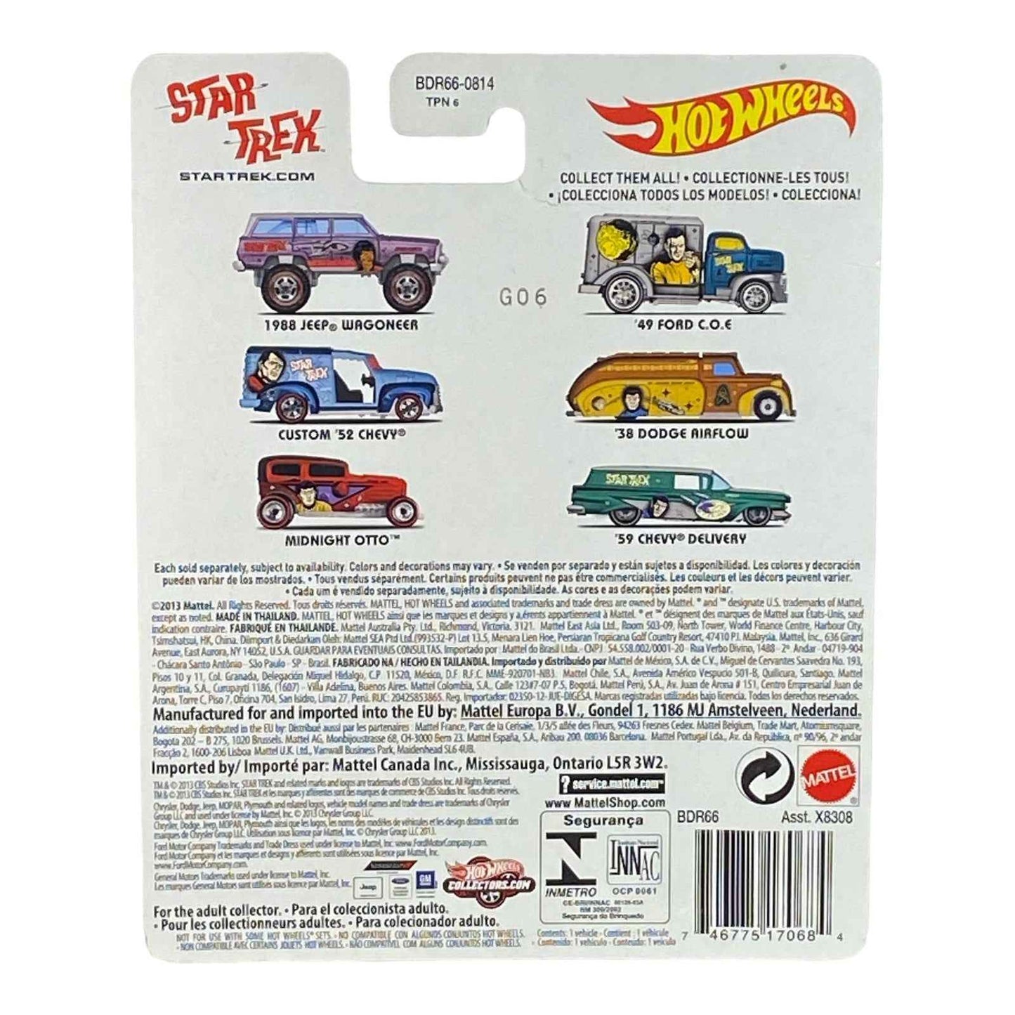 Star Trek Hot Wheels Midnight Otto - Star Trek Series Sulu