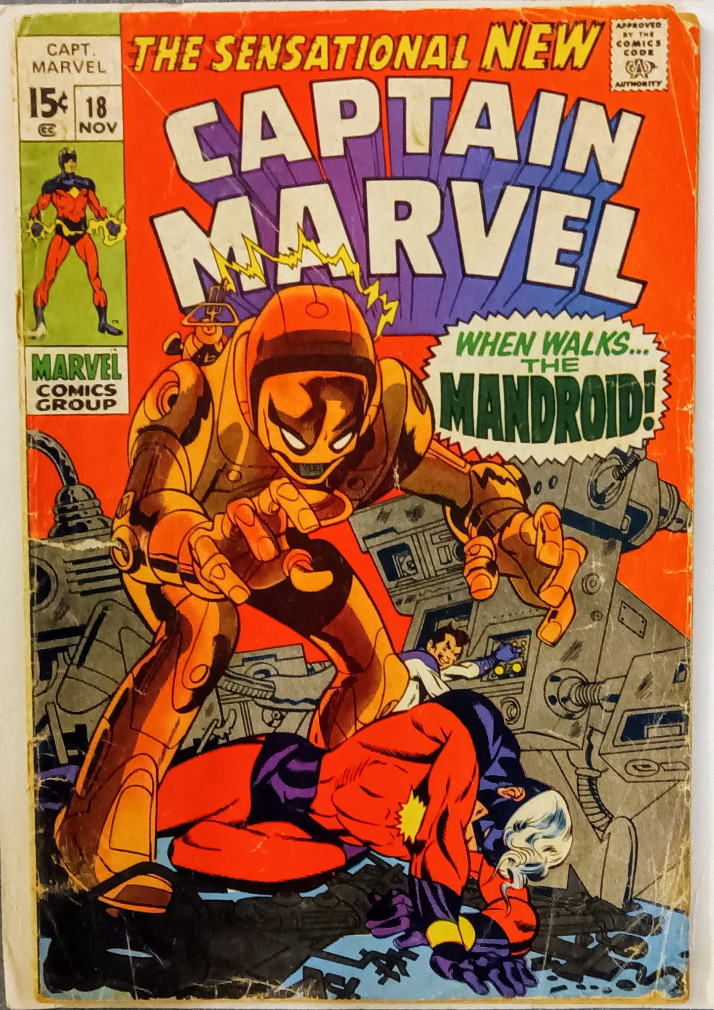Captain Marvel #18, Marvel Comics (November 1969, Fair)