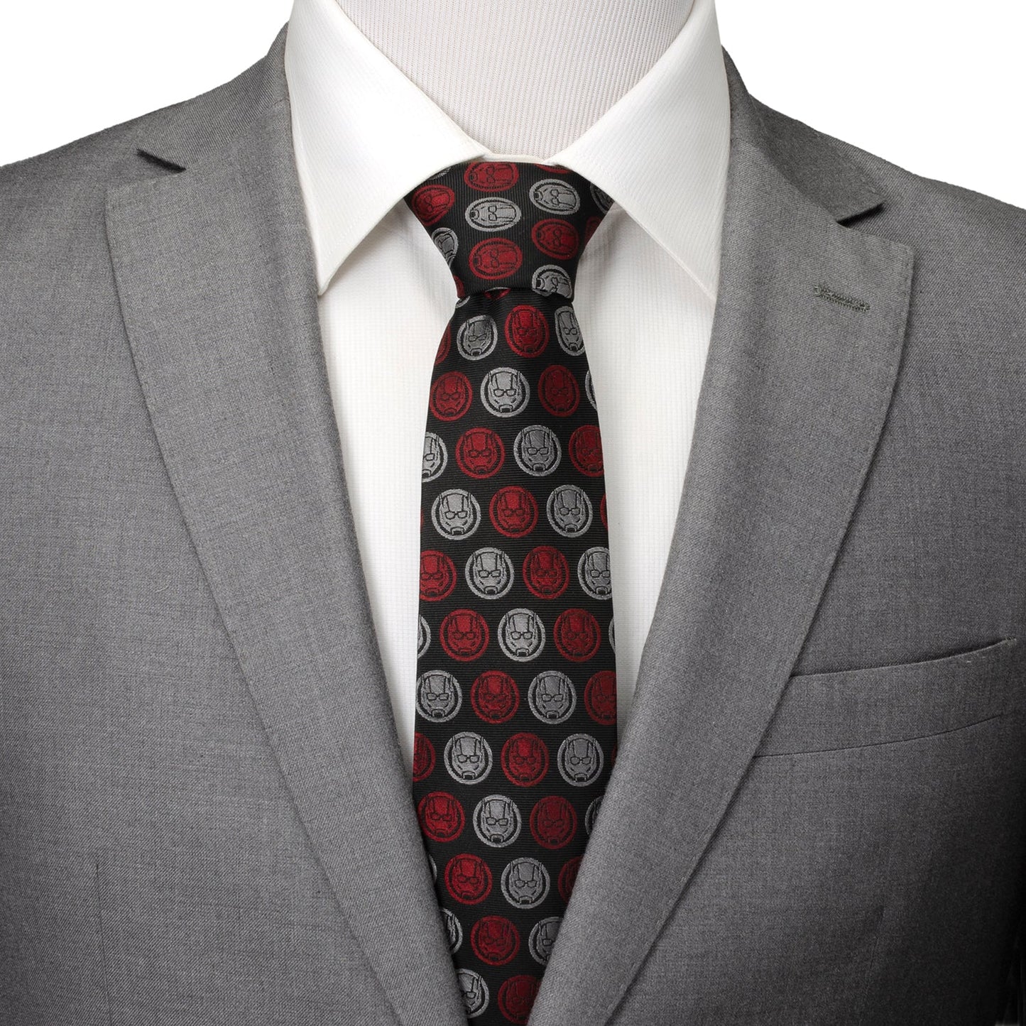 Marvel Ant-Man Red and Gray Charcoal Tie