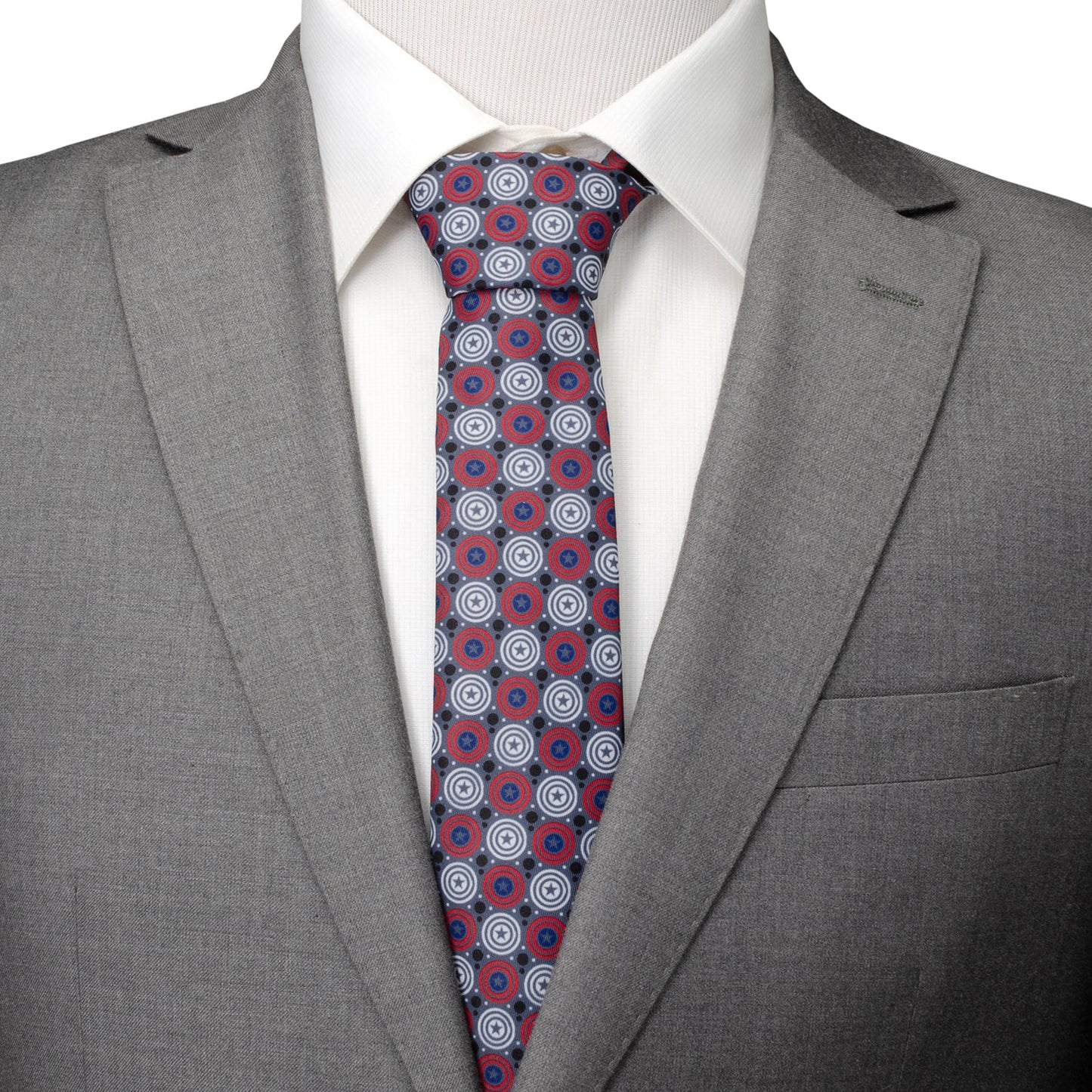Marvel Captain America Gray Dot Men's Tie