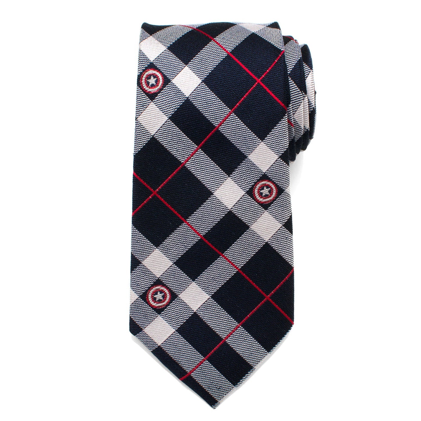 Marvel Captain America Blue Plaid Tie