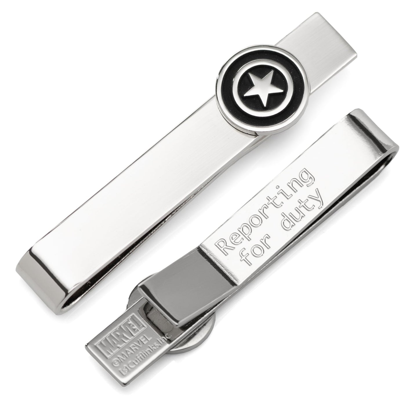 Marvel Captain America Silver Hidden Message Tie Bar