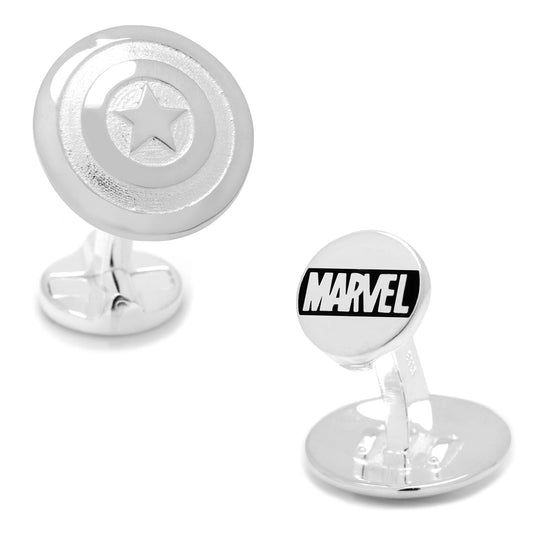 Marvel Captain America Shield Sterling Silver 3D Cufflinks