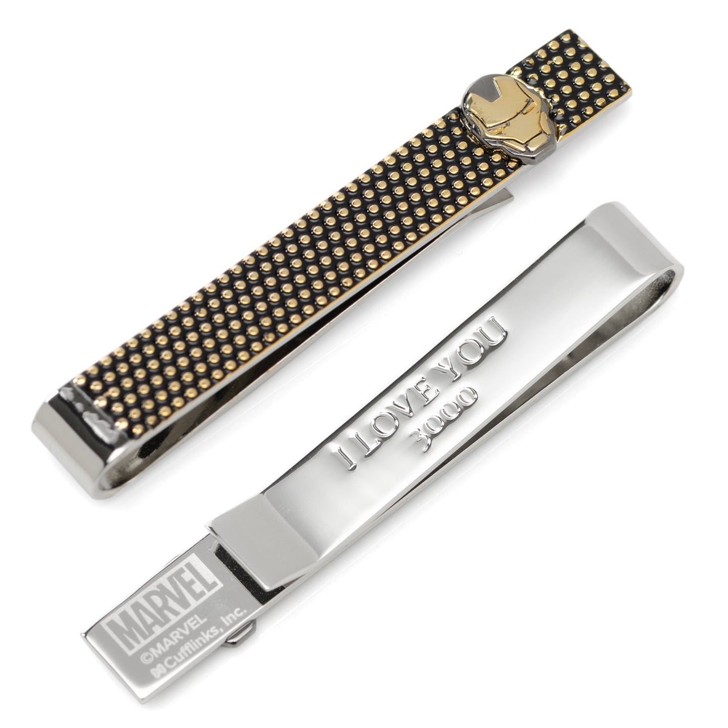 Marvel Iron Man "I Love You 3000" Textured Hidden Message Tie Bar