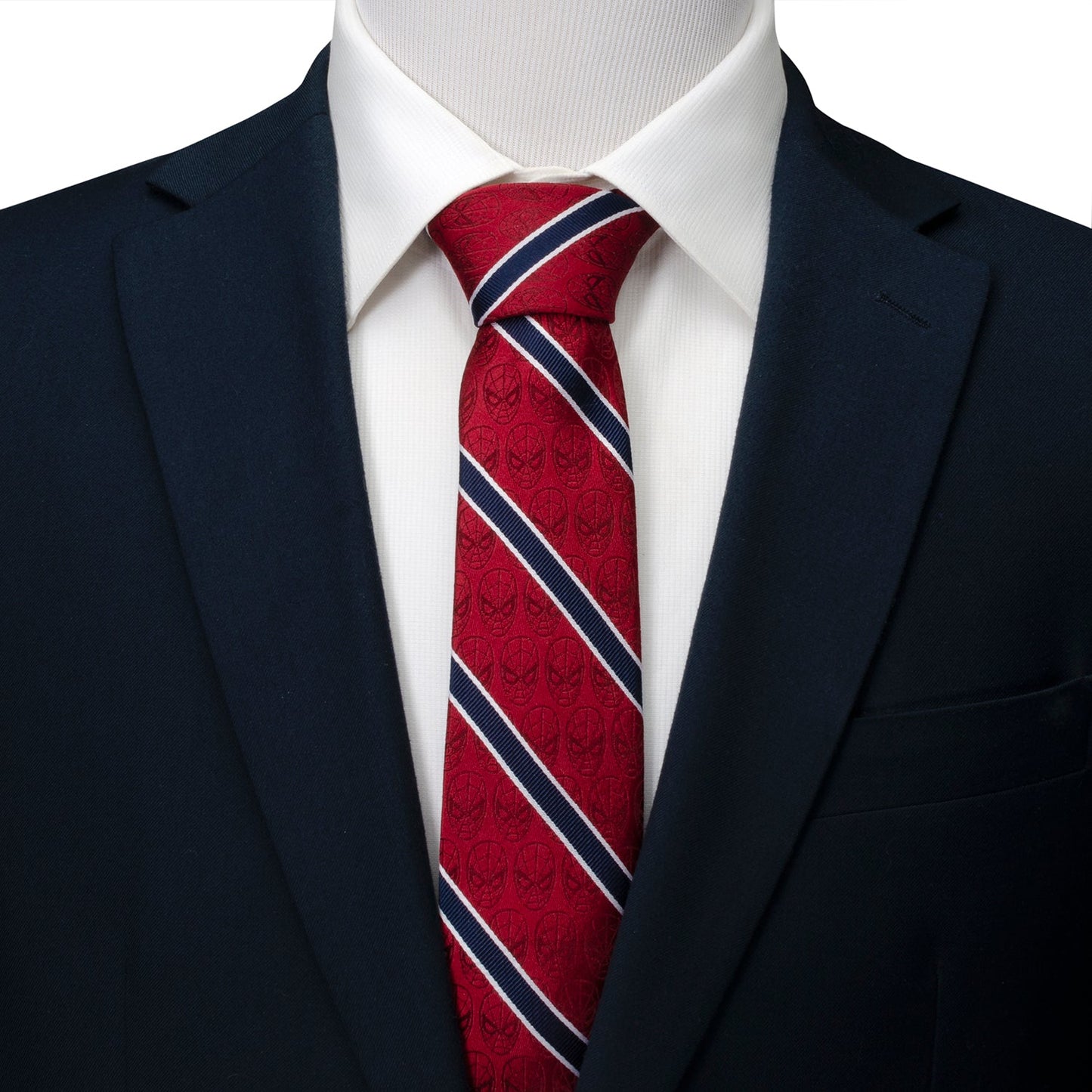 Marvel Spider-Man Red and Navy Stripe Men's Tie