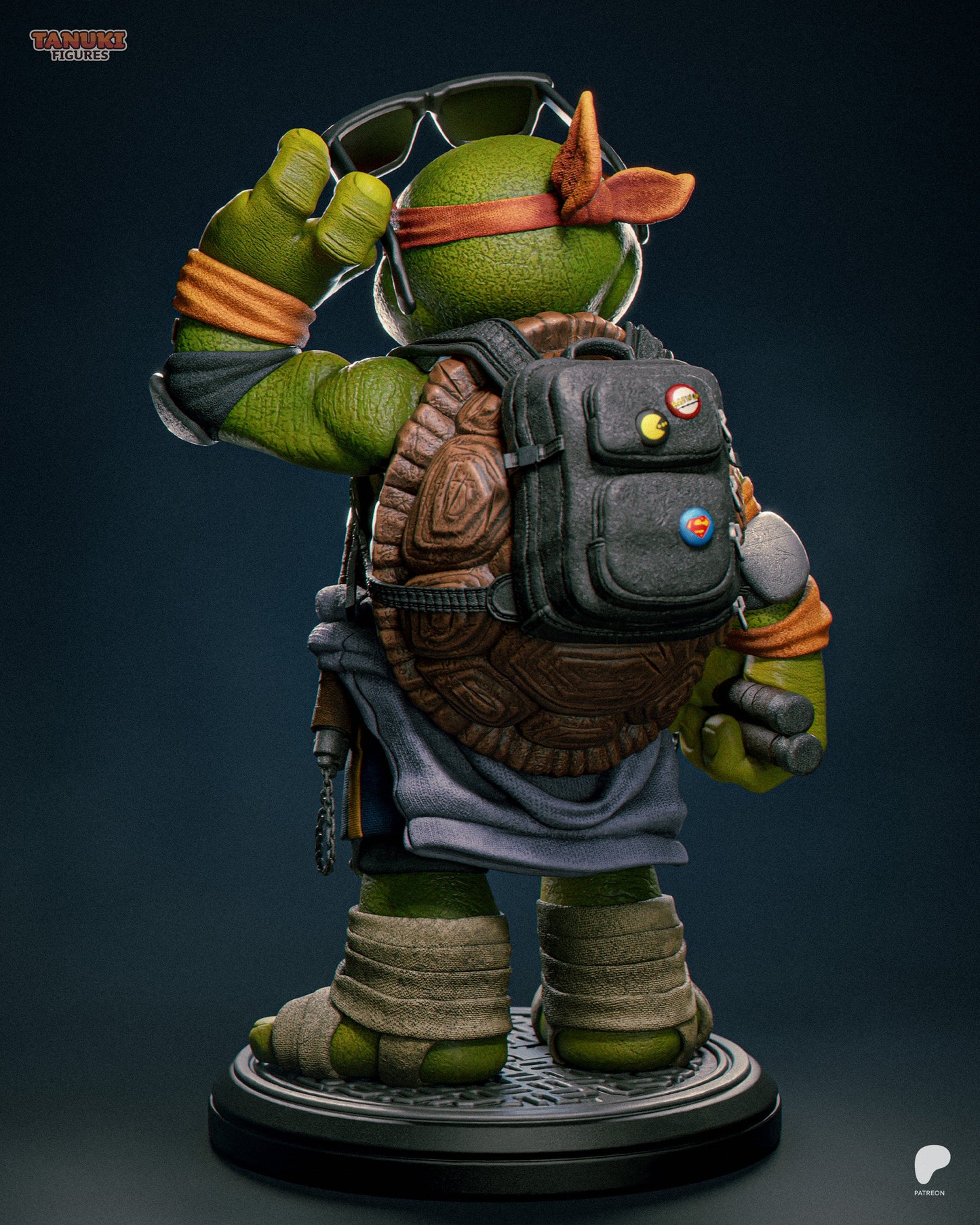 TMNT Figurine - Toon Michaelangelo (1:12 Scale)