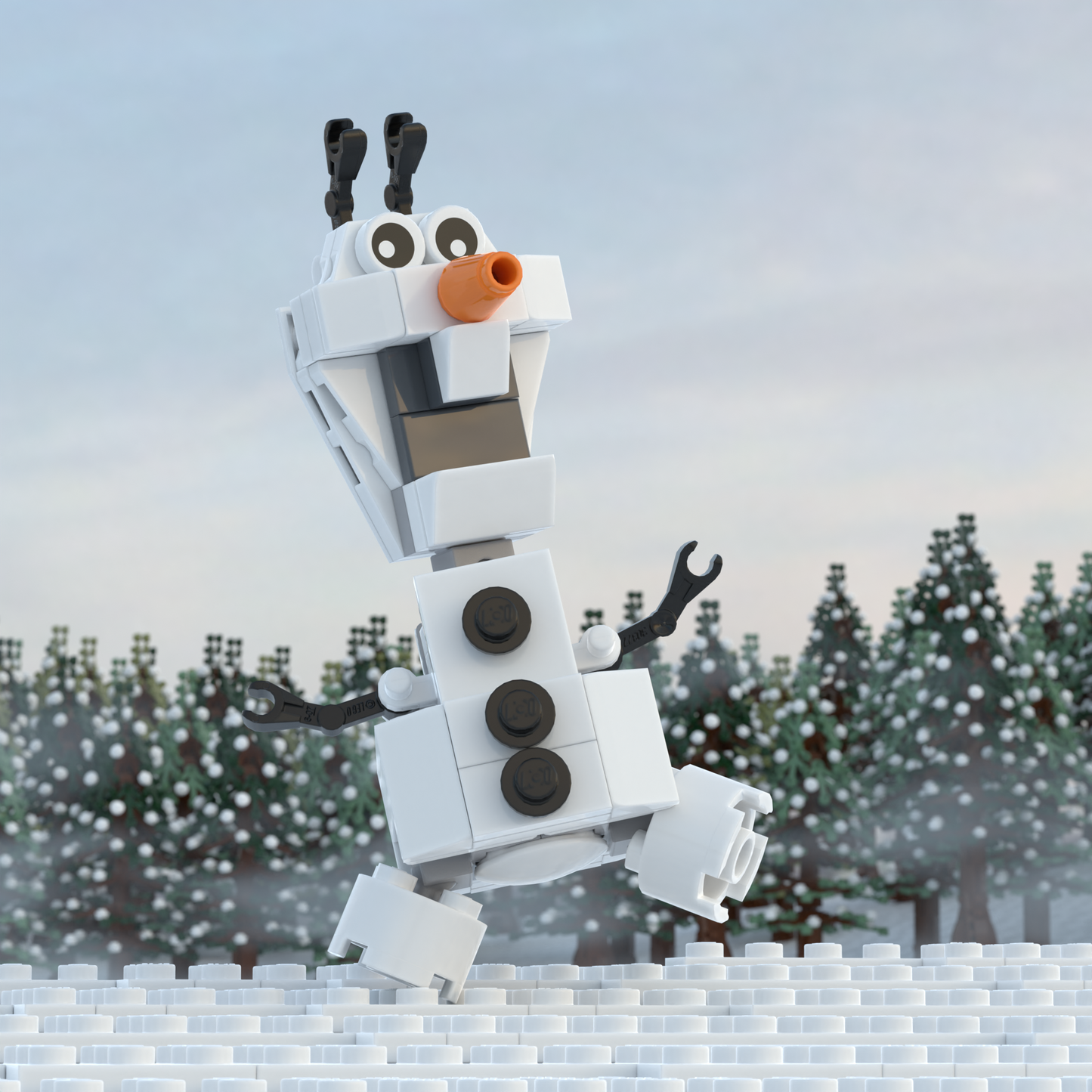 Disney Lego Set - Olaf Snowman Building Set made using LEGO parts