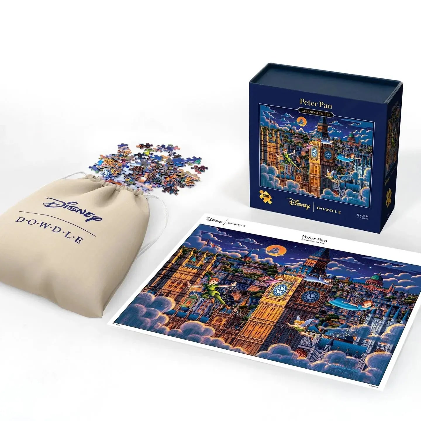 Disney Puzzle - Peter Pan Learning to Fly 500 Piece Jigsaw Puzzle Disney x Dowdle