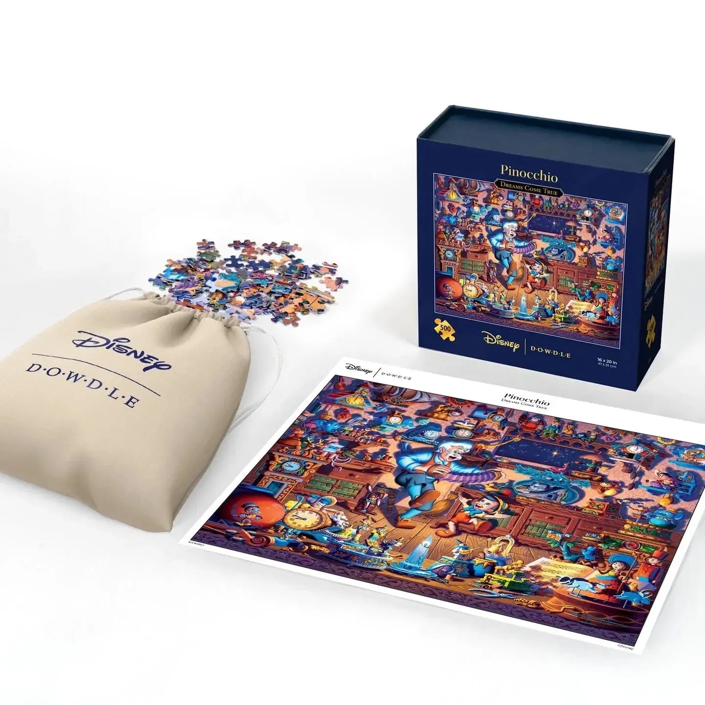 Disney Puzzle - Pinocchio Dreams Come True 500 Piece Jigsaw Puzzle Disney x Dowdle