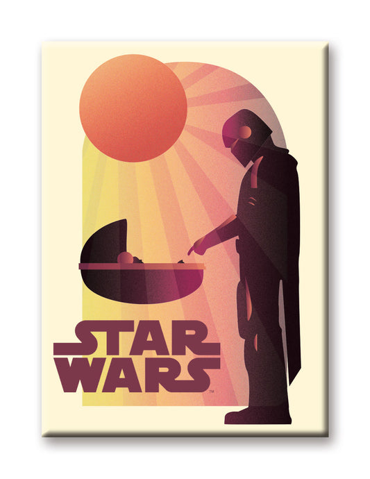 Star Wars Flat Magnet - Mando And Grogu