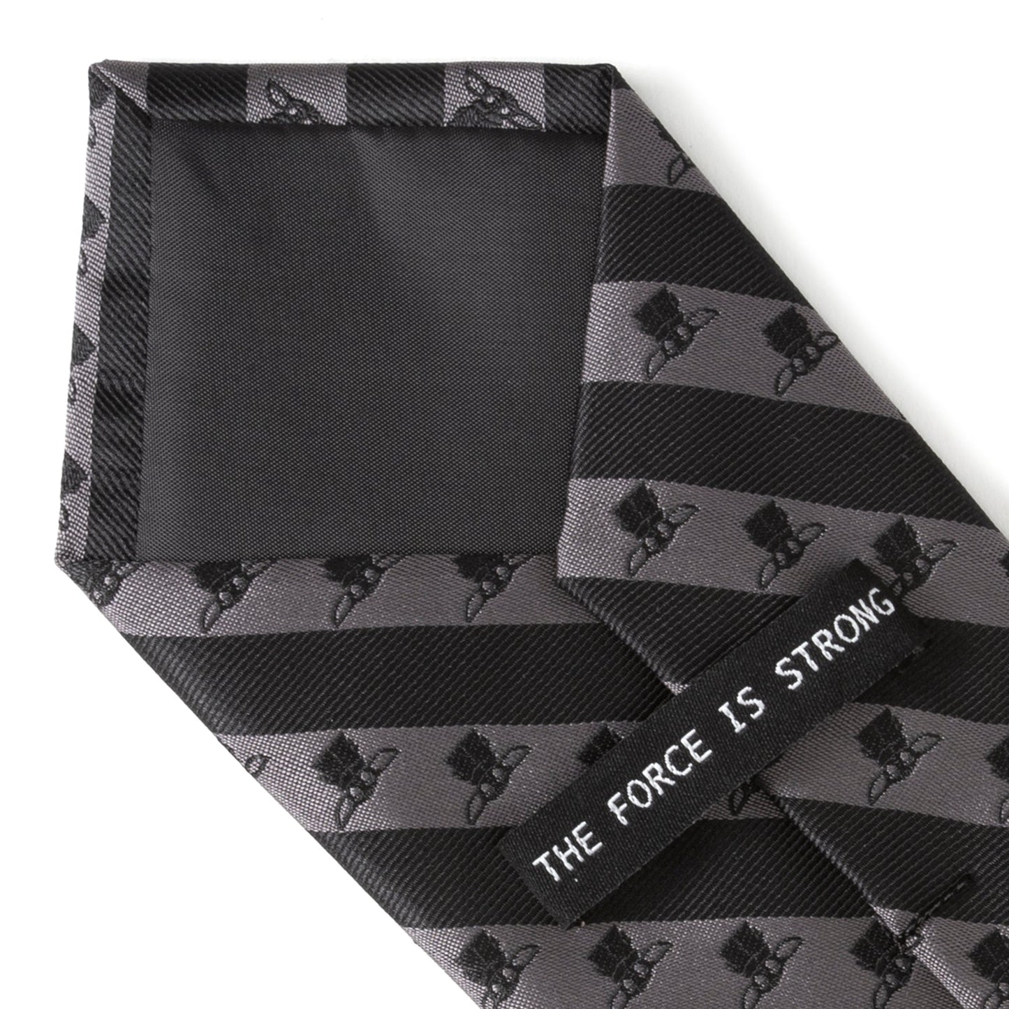 Star Wars Grogu Black and Gray Striped Tie
