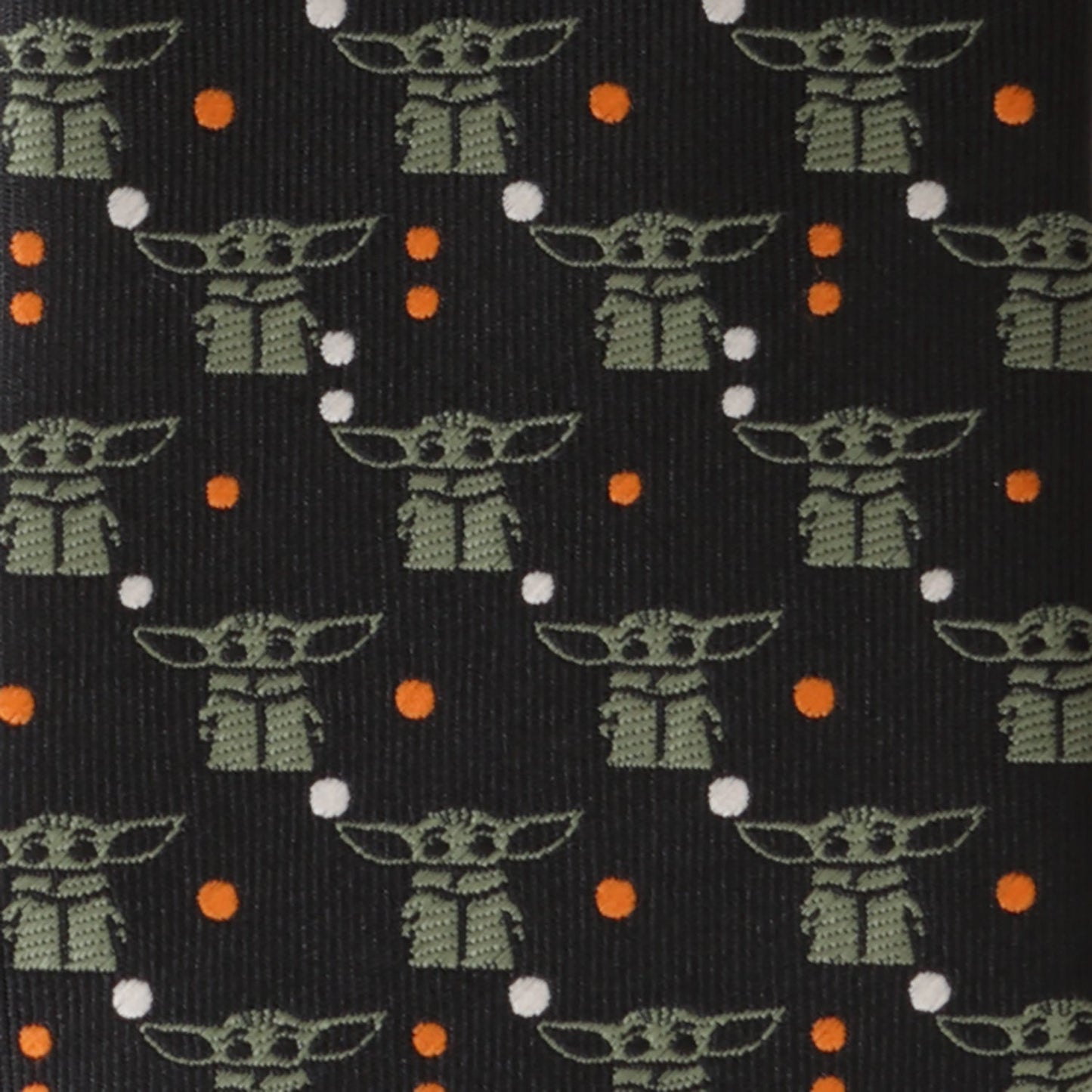 Star Wars Grogu Black and Orange Dotted Tie