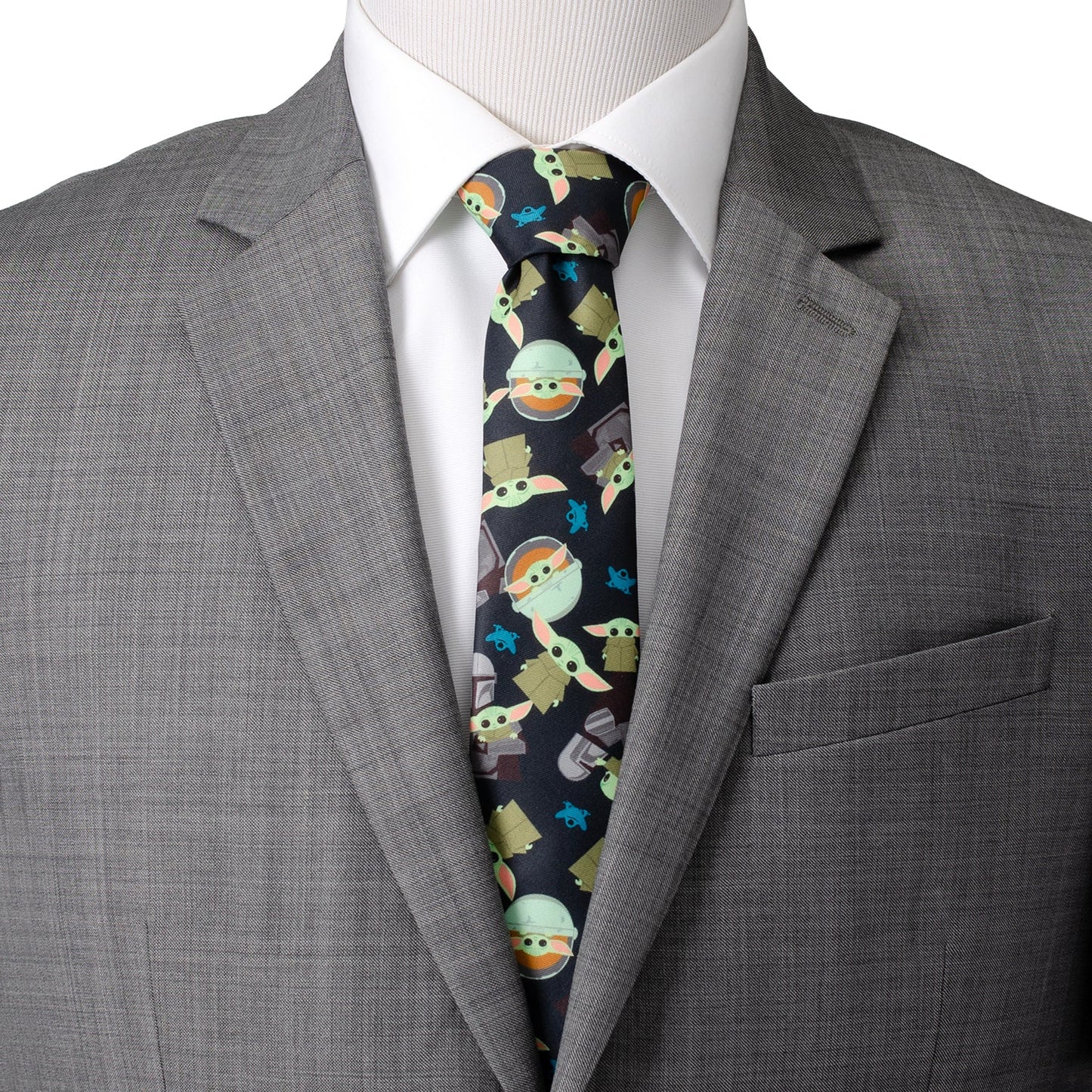 Star Wars Mando Grogu Navy Men's Tie
