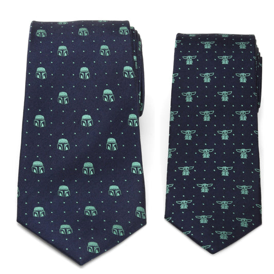 Star Wars Mandalorian and Grogu Ties Father and Son Gift Set