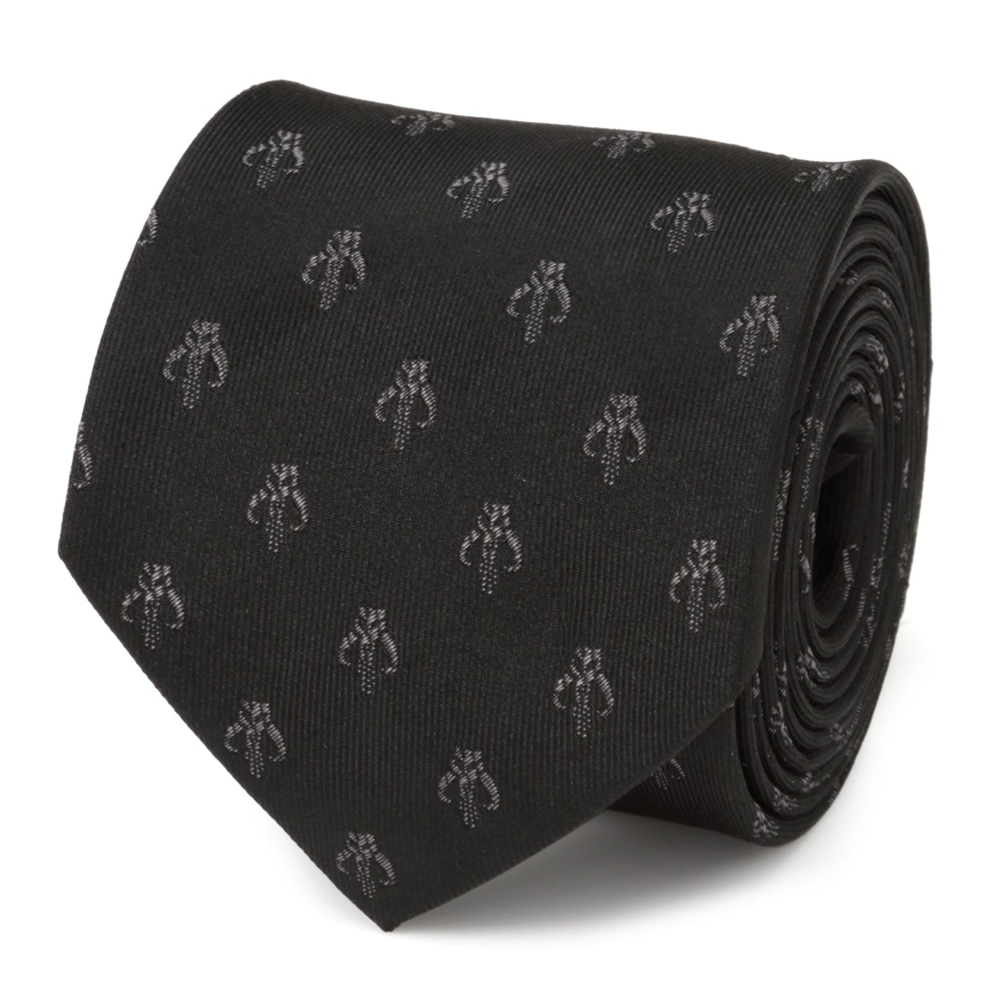 Star Wars Mandalorian Mythosaur Black Silk Tie