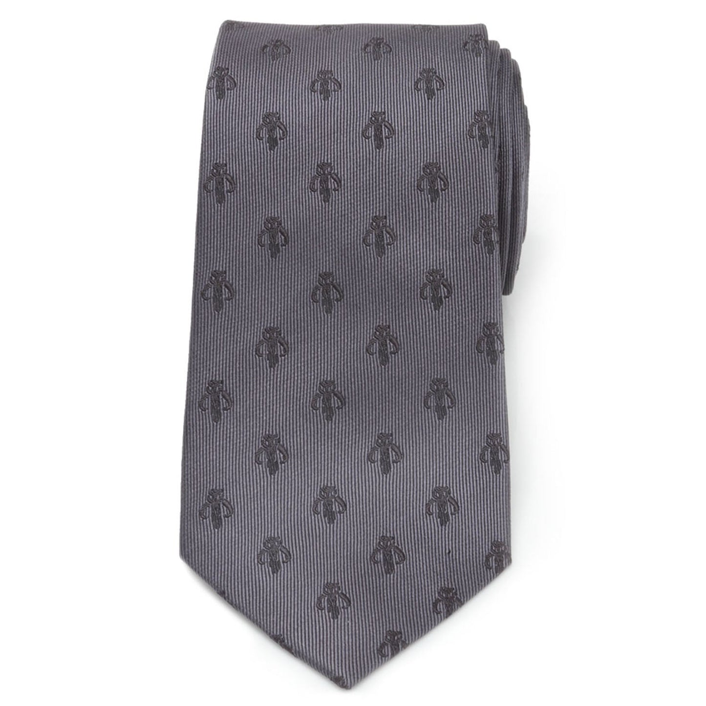 Star Wars Mandalorian Mythosaur Gray Silk Tie
