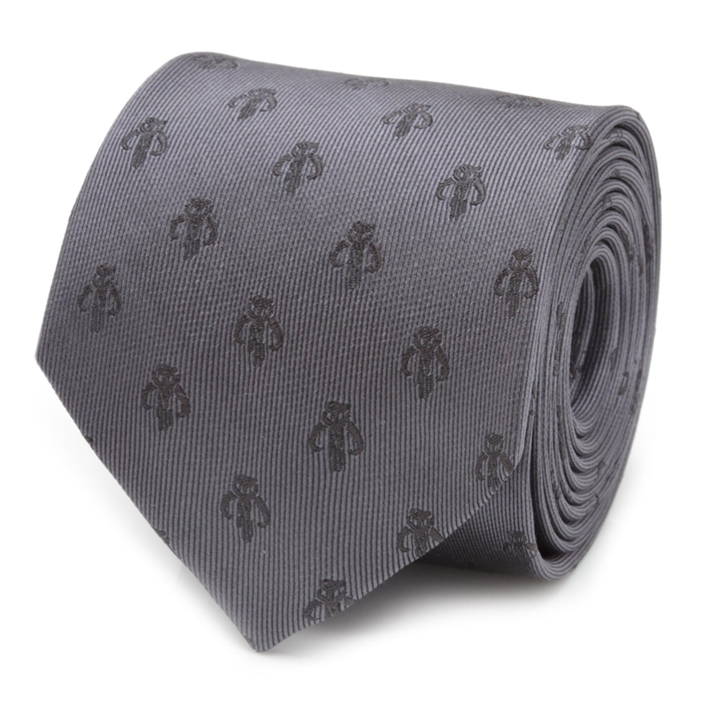 Star Wars Mandalorian Mythosaur Gray Silk Tie