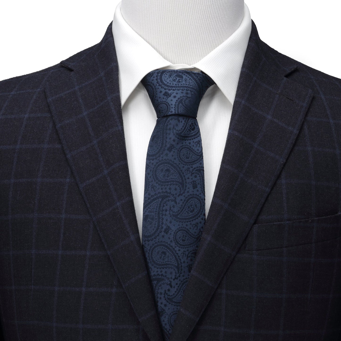 Star Wars Mandalorian and Grogu Navy Paisley Tie