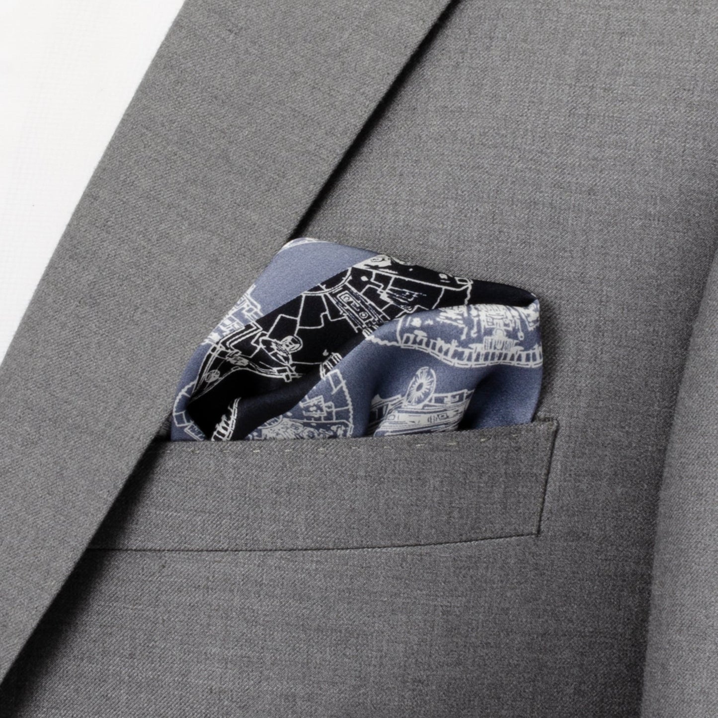 Star Wars Millennium Falcon Blue Pocket Square