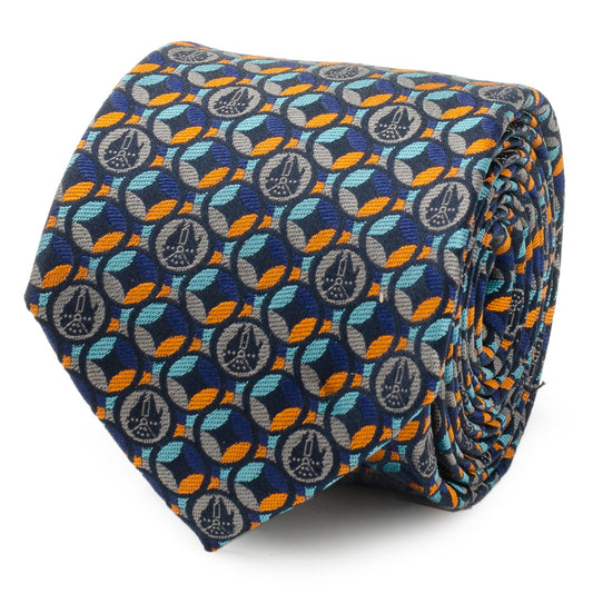 Star Wars Millennium Falcon Motif Navy Blue Tie
