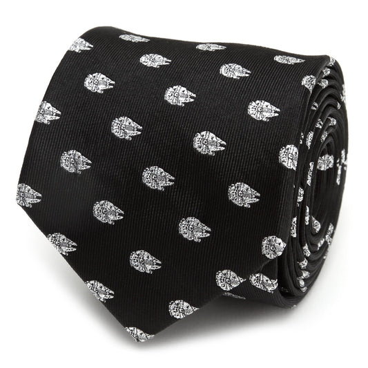 Star Wars Millennium Falcon Metallic Silver and Black Tie