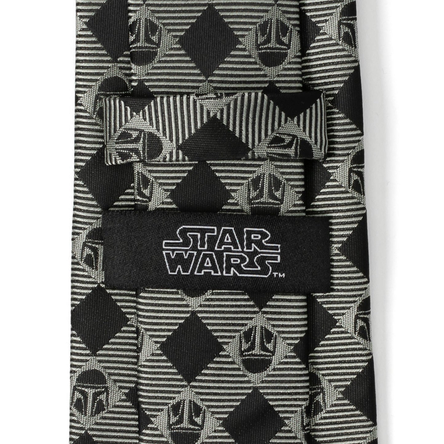 Star Wars Mandalorian Black and Gray Plaid Tie