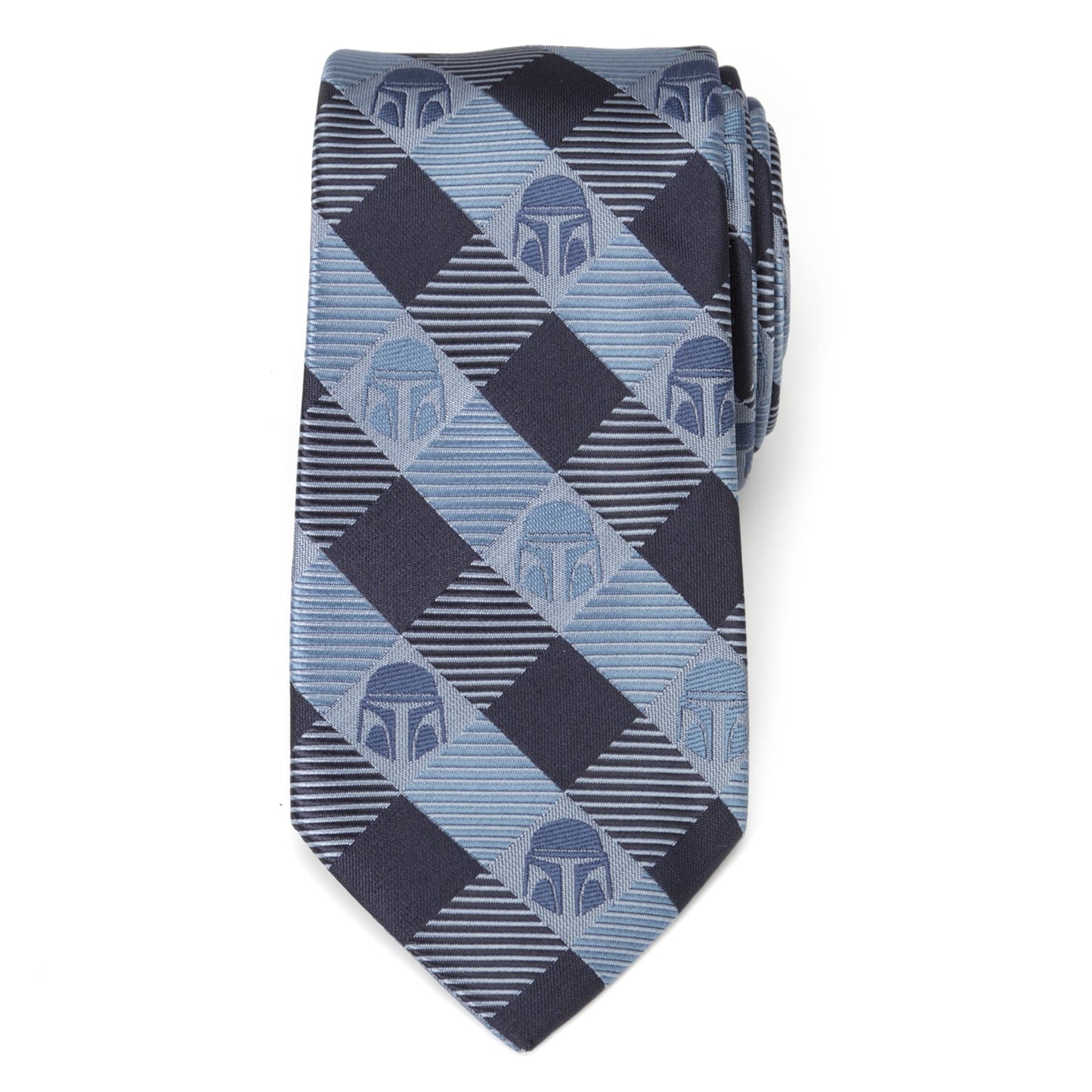 Star Wars Mandalorian Blue and Black Plaid Tie