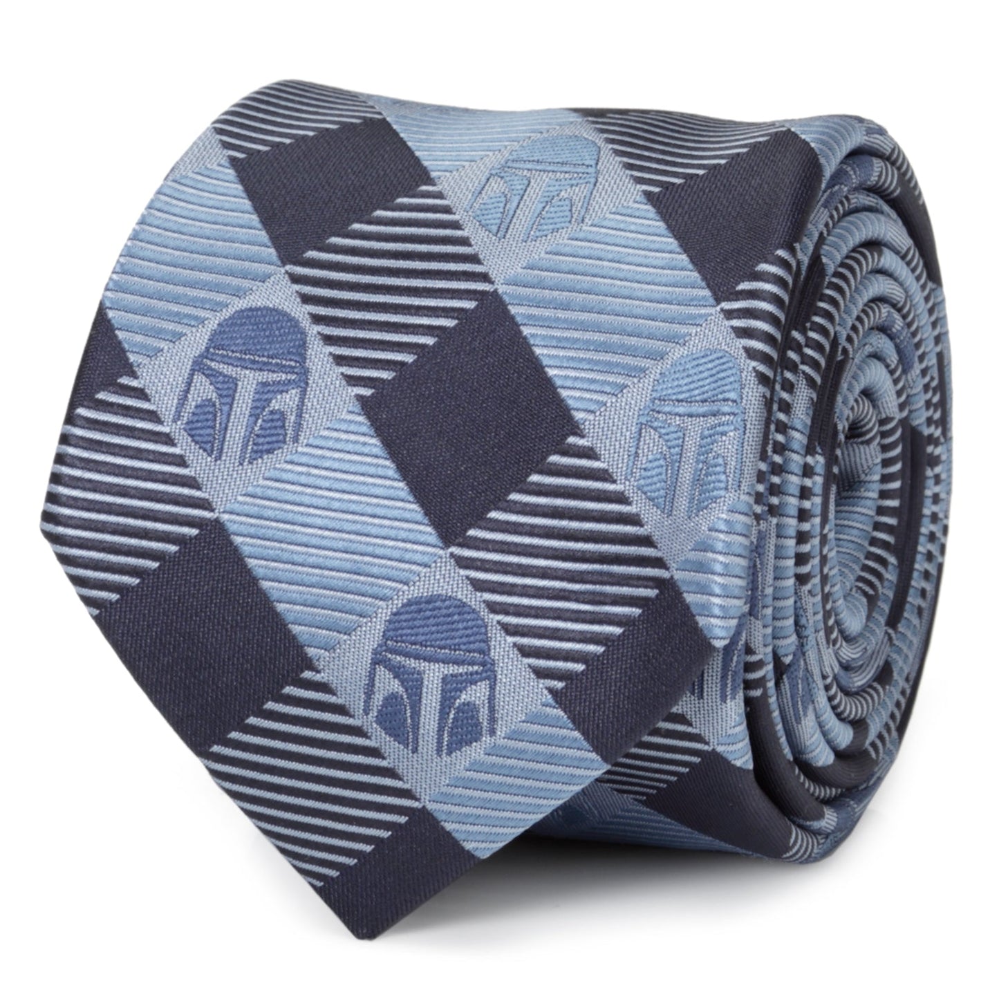 Star Wars Mandalorian Blue and Black Plaid Tie