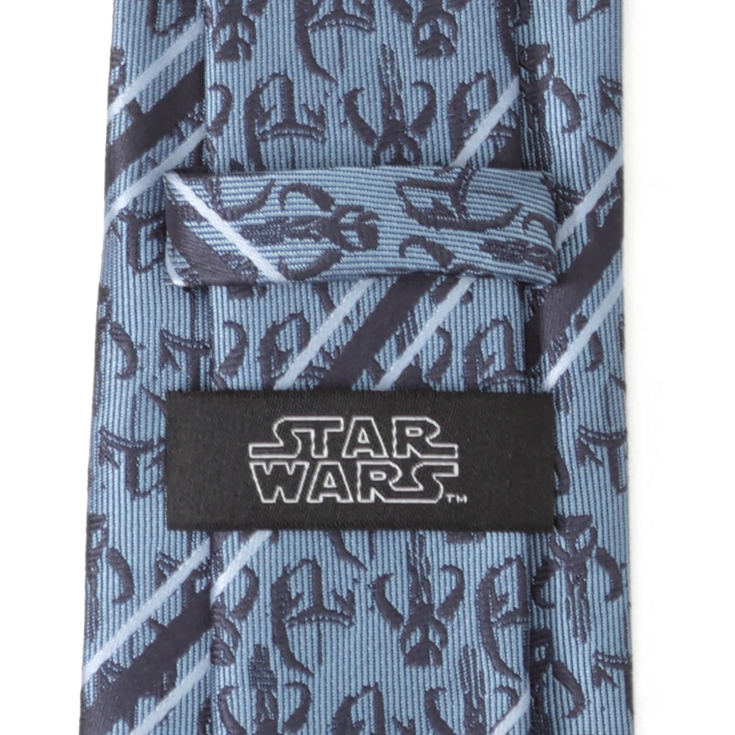 Star Wars Mandalorian and Mythosaur Blue and Navy Striped Tie