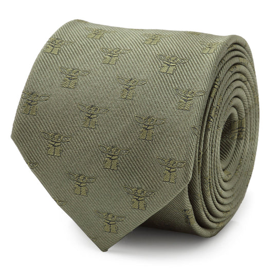 Star Wars Grogu Sage Green Tie