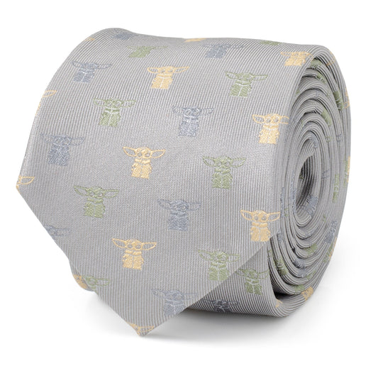 Star Wars Grogu Dotted Green Tie