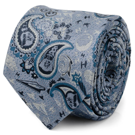 Star Wars Darth Vader Blue Tonal Paisley Tie