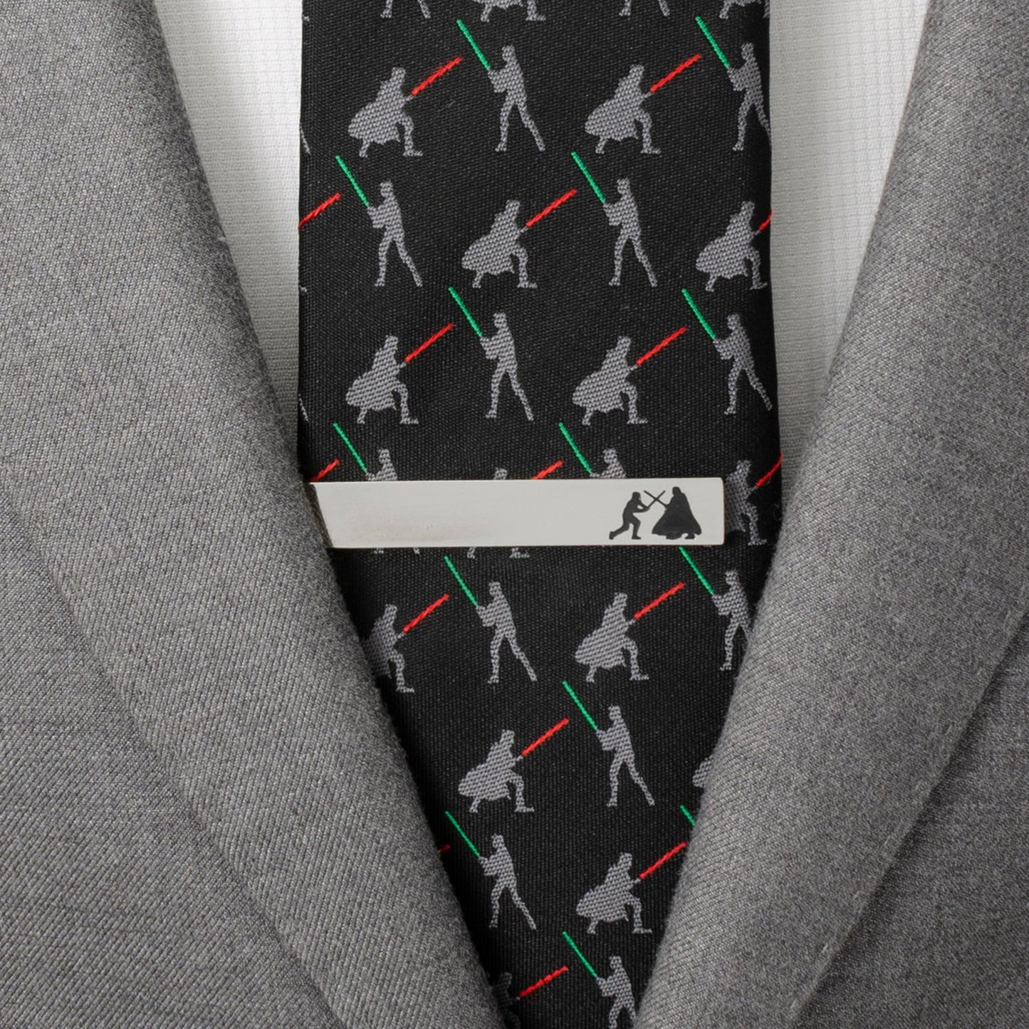 Star Wars Darth Vader and Luke Skywalker LIGHTSABER Battle Tie Bar