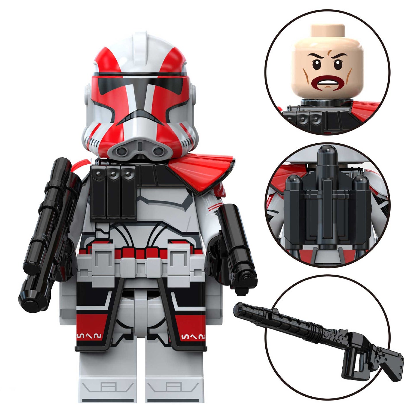 Star Wars Lego Custom Minifigure - Commander Grey Coruscant Guard