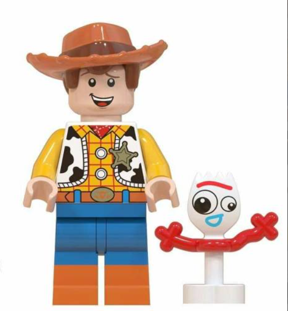 Disney Lego Custom Minifigure - Woody with Forky