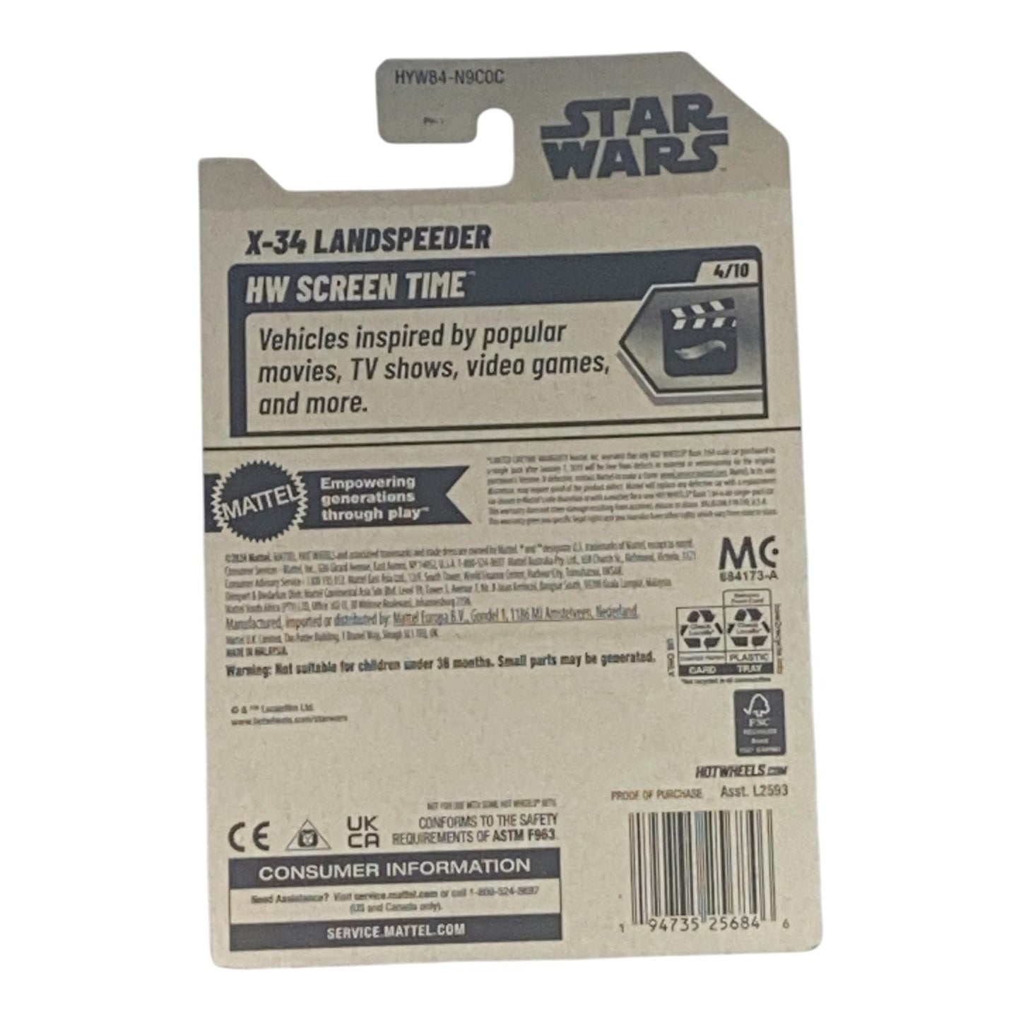 Star Wars Hot Wheels X-34 Landspeeder - HW Screen Time Series 4/10