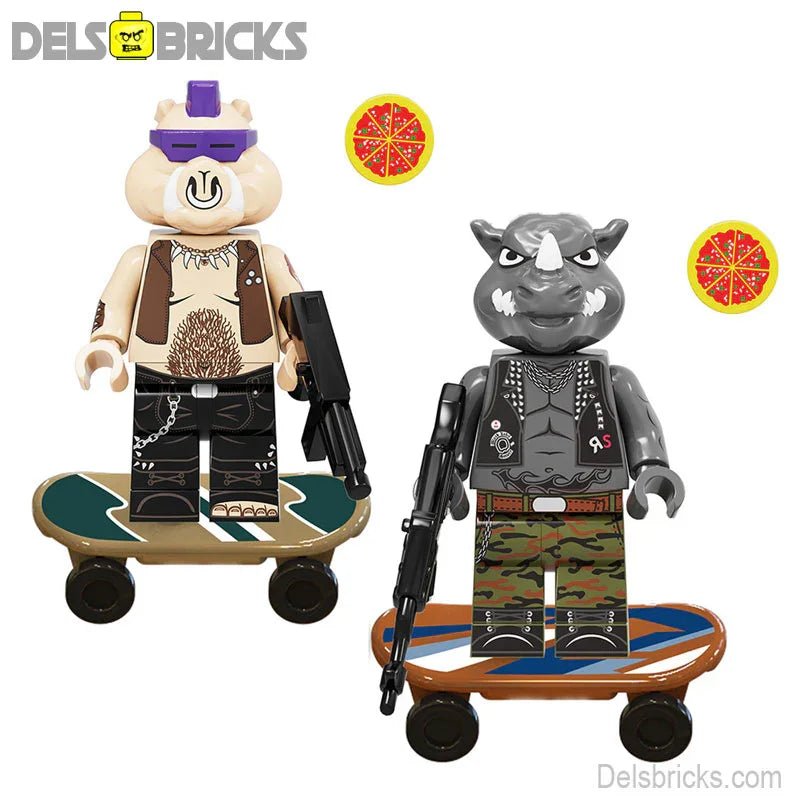 TMNT Lego Custom Minifigure Set - Bebop & Rocksteady