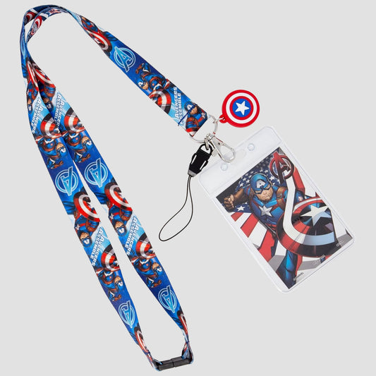 Marvel Avengers Captain America  Double-Sided Breakaway Lanyard