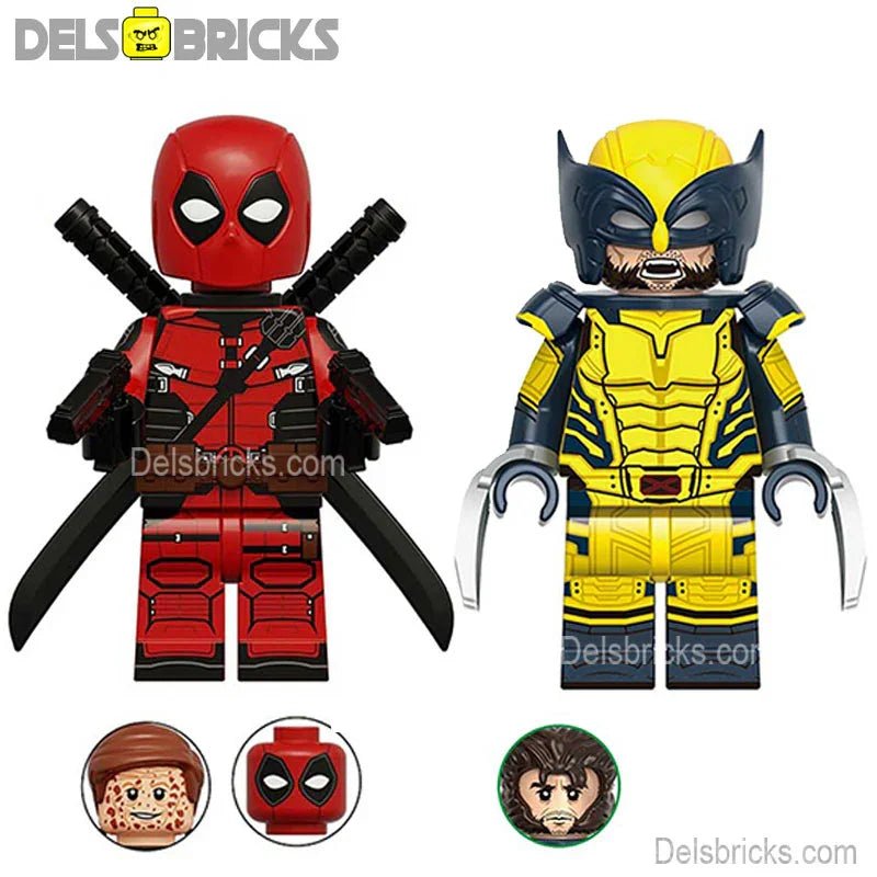 Marvel Lego Custom Minifigure Set - Deadpool & Wolverine