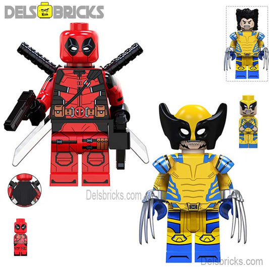 Marvel Lego Custom Minifigure Set - Deadpool & Wolverine