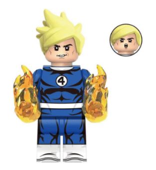 Marvel Lego Custom Minifigure - Fantastic Four Human Torch